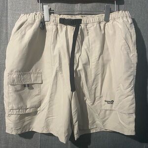 Guide Series Mens Belted Hiking Shorts Size XL Light Packable Mesh Lining Khaki